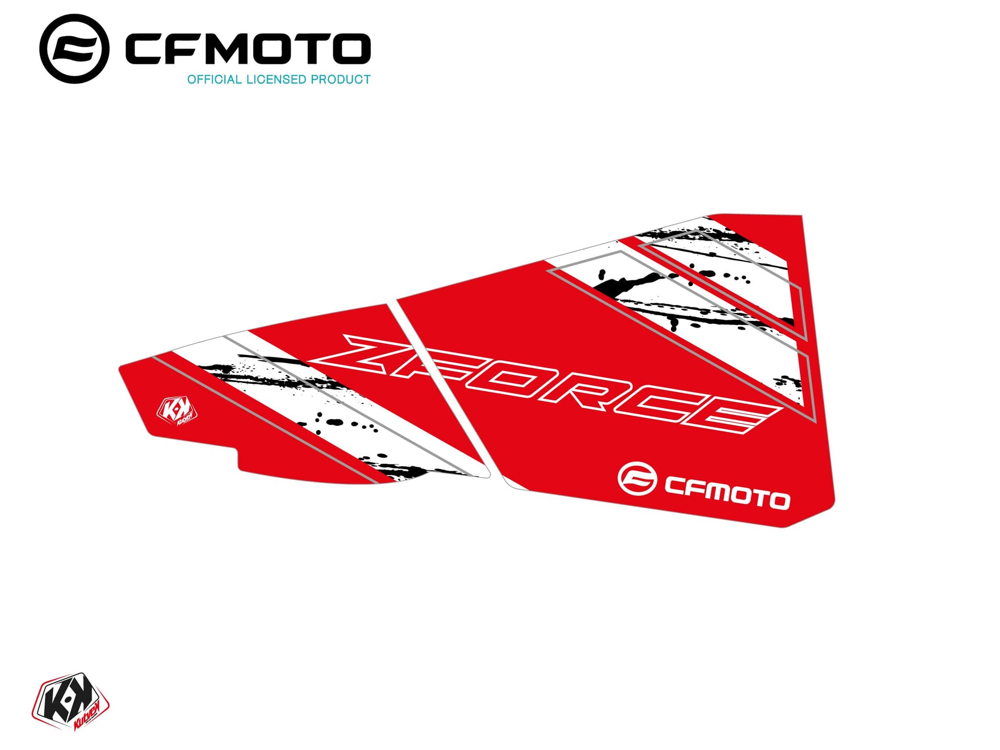 kit graphique bas de portes bpz2 cf moto zforce 500-550-800-1000 rouge