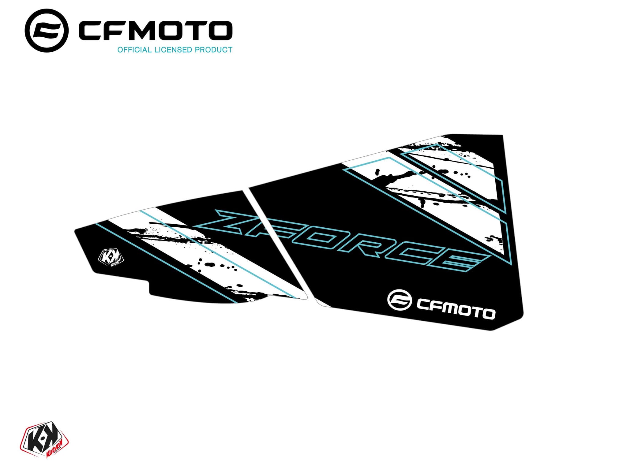 kit graphique bas de portes bpz2 cf moto zforce 500-550-800-1000 turquoise