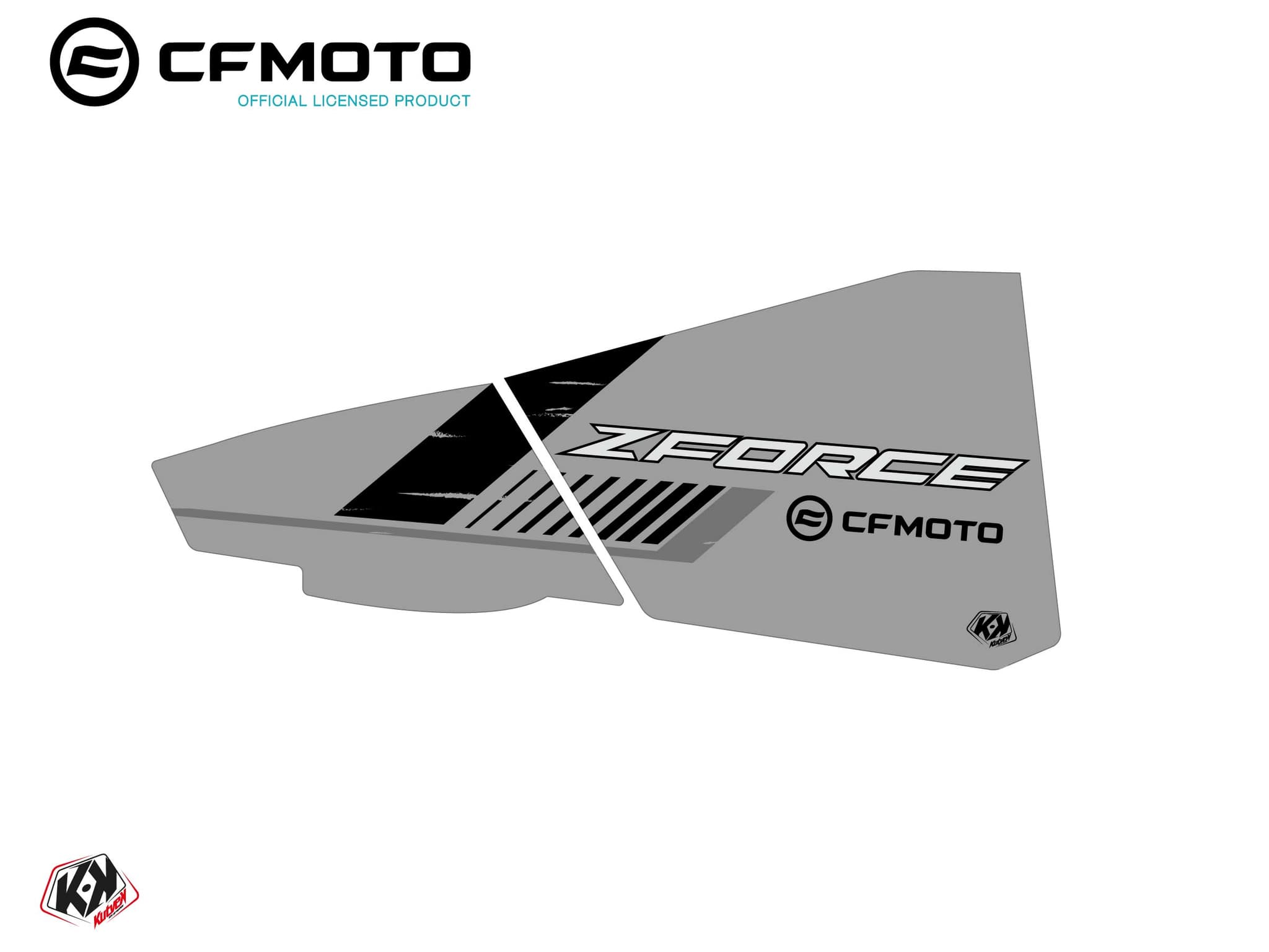kit graphique bas de portes bpz5 cf moto zforce 500-550-800-1000 gris