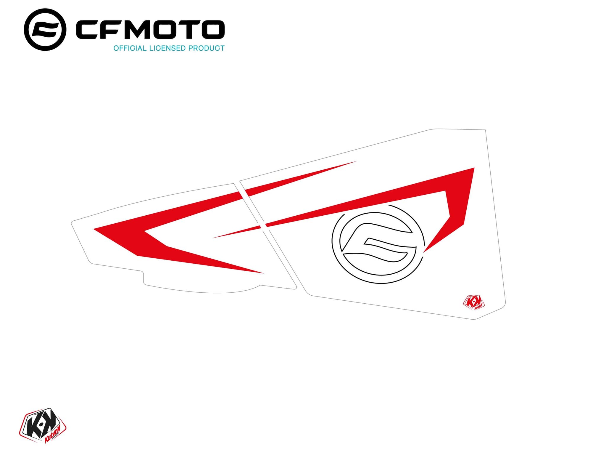 kit graphique bas de portes bpz7 cf moto zforce 500-550-800-1000 blanc