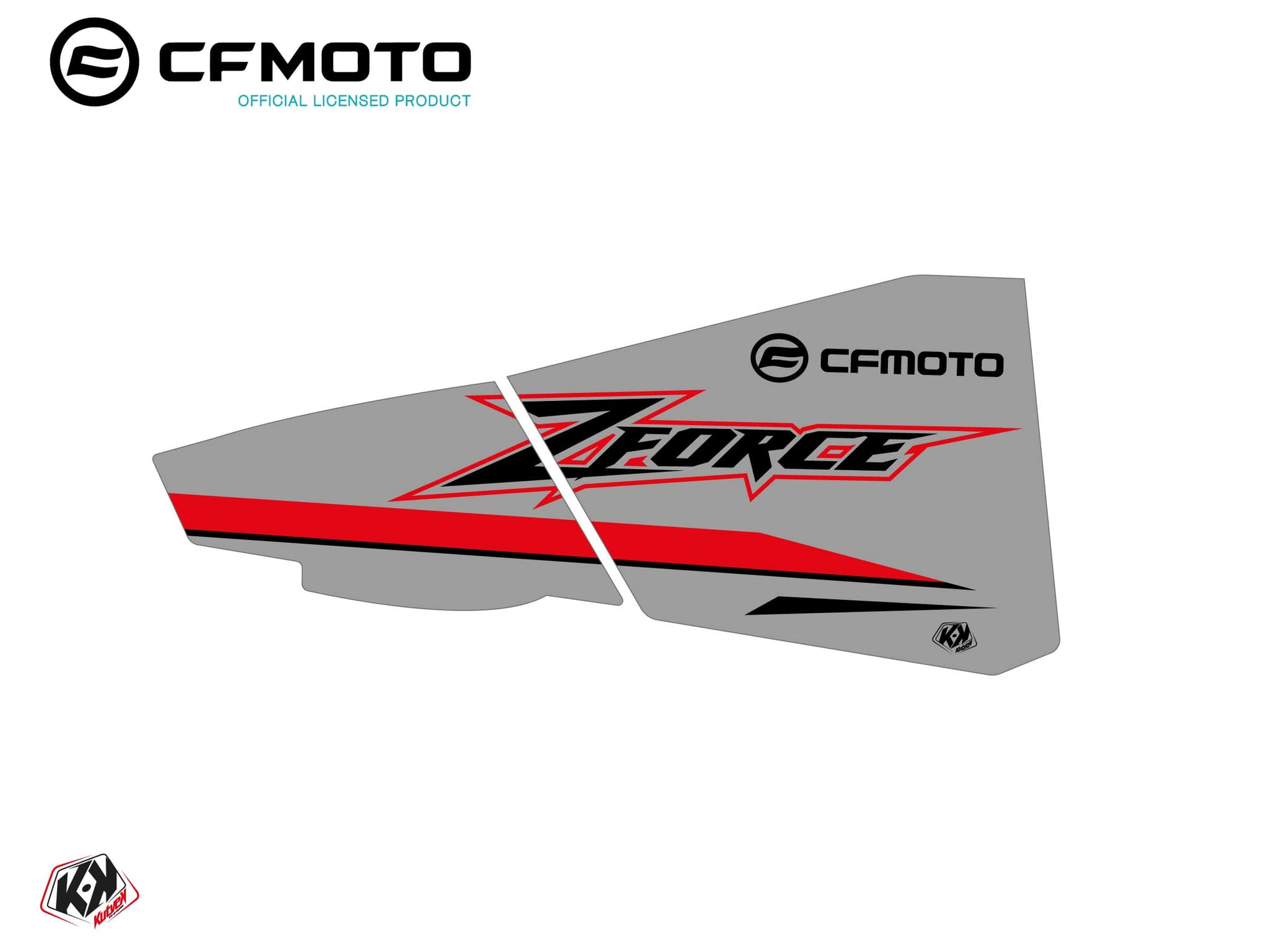 kit graphique bas de portes bpz8 cf moto zforce 500-550-800-1000 gris