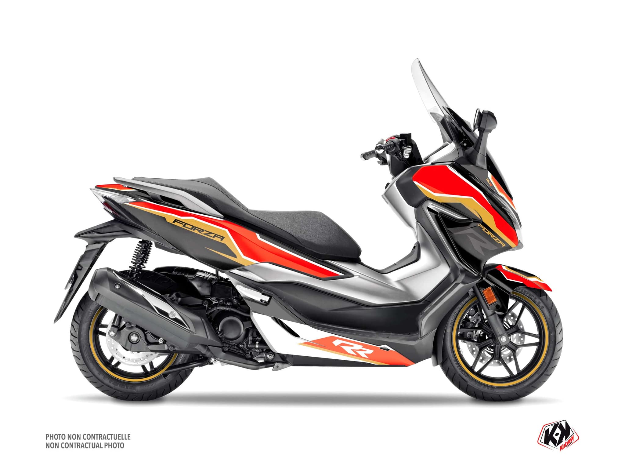 Kit Graphique Maxiscooter Run Honda Forza 125 Noir