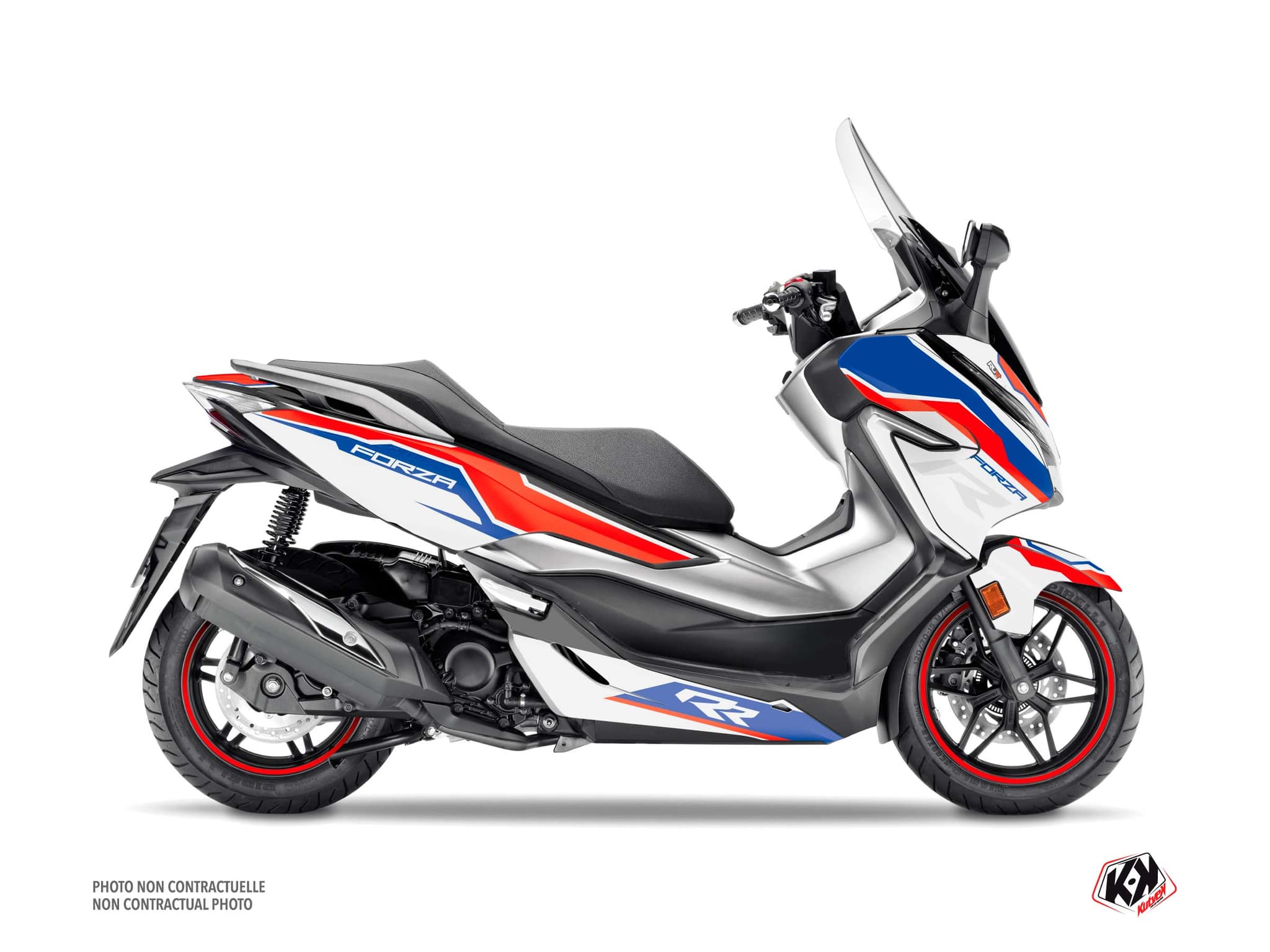 kit graphique maxi-scooter honda forza 125 run blanc