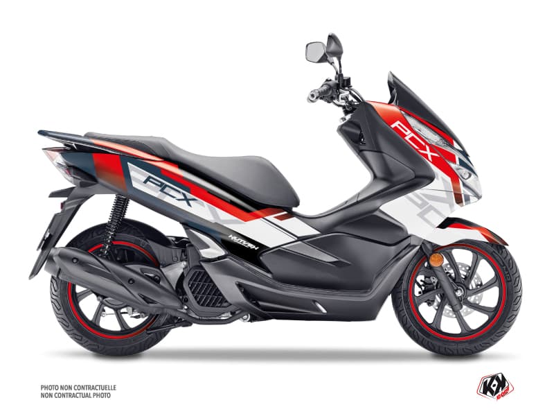 maxiscooter honda pcx 125 challenge white graphic kit | Honda | Kutvek