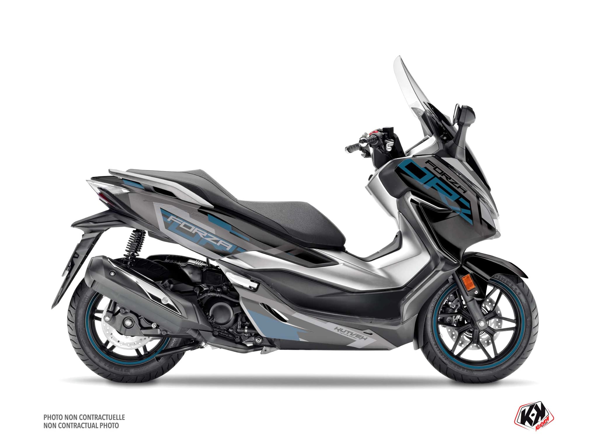 kit graphique maxi-scooter honda forza 125 challenge noir