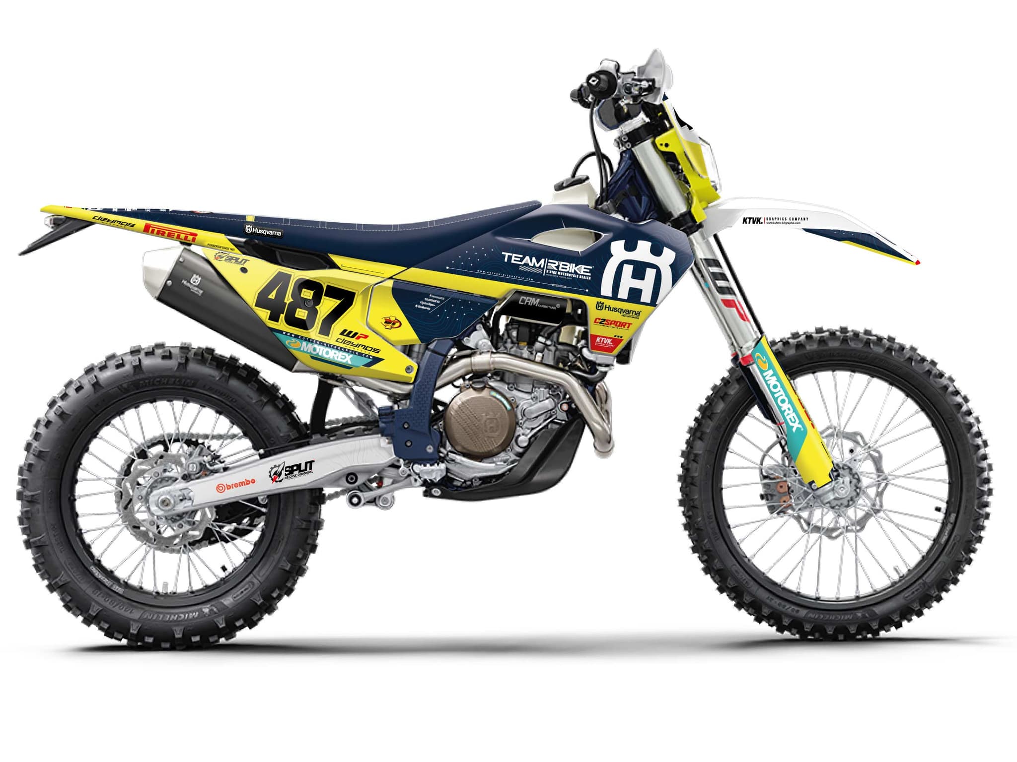 kit graphique motocross husqvarna te 150 replica team rbike k23