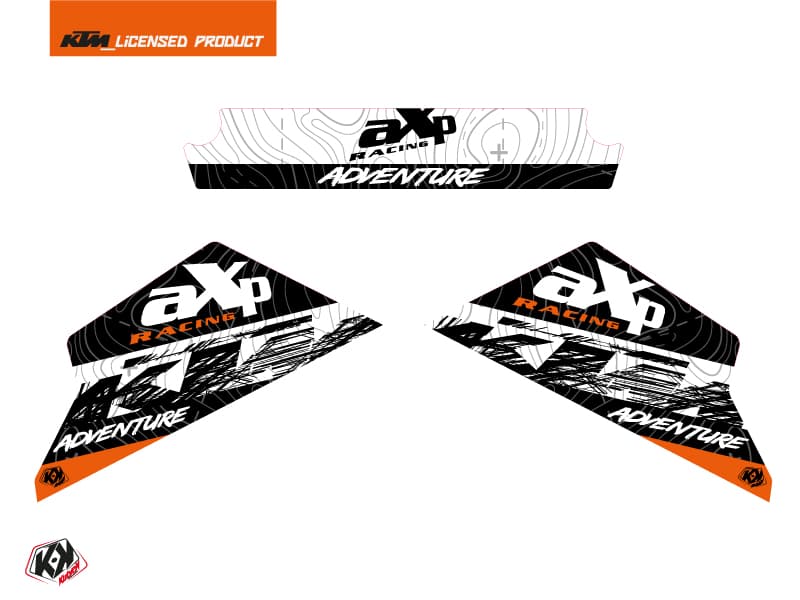 kit graphique sabot moteur axp moto gear ktm 790-890 adventure blanc | Stickers de sabot moteur | Kutvek