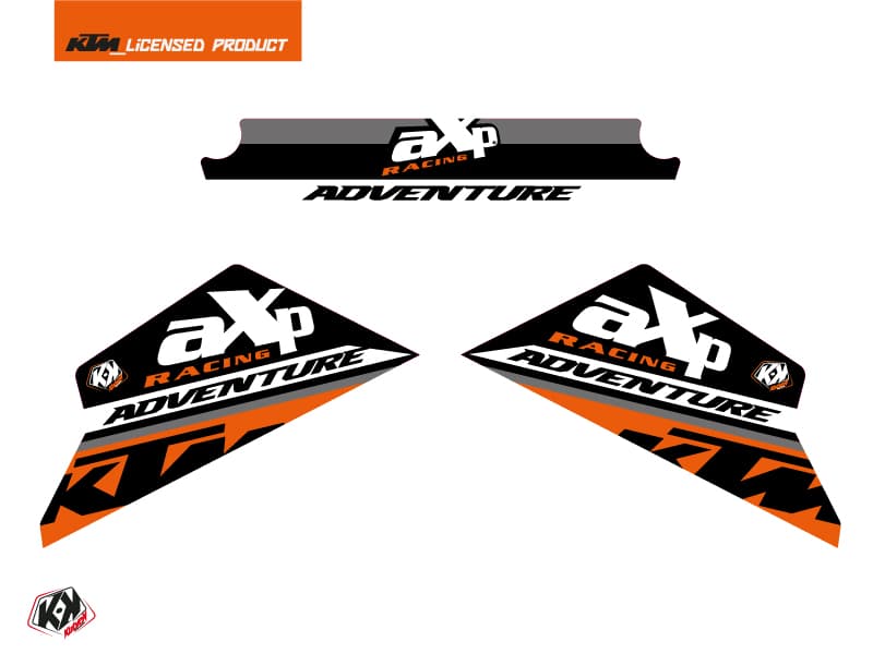 kit graphique sabot moteur axp moto kontrol ktm 790-890 adventure orange blanc | Stickers de sabot moteur | Kutvek