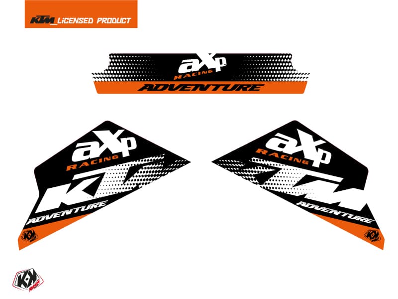 kit graphique sabot moteur axp moto raster ktm 790-890 adventure noir blanc | Stickers de sabot moteur | Kutvek