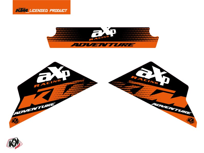 kit graphique sabot moteur axp moto raster ktm 790-890 adventure noir orange | Stickers de sabot moteur | Kutvek