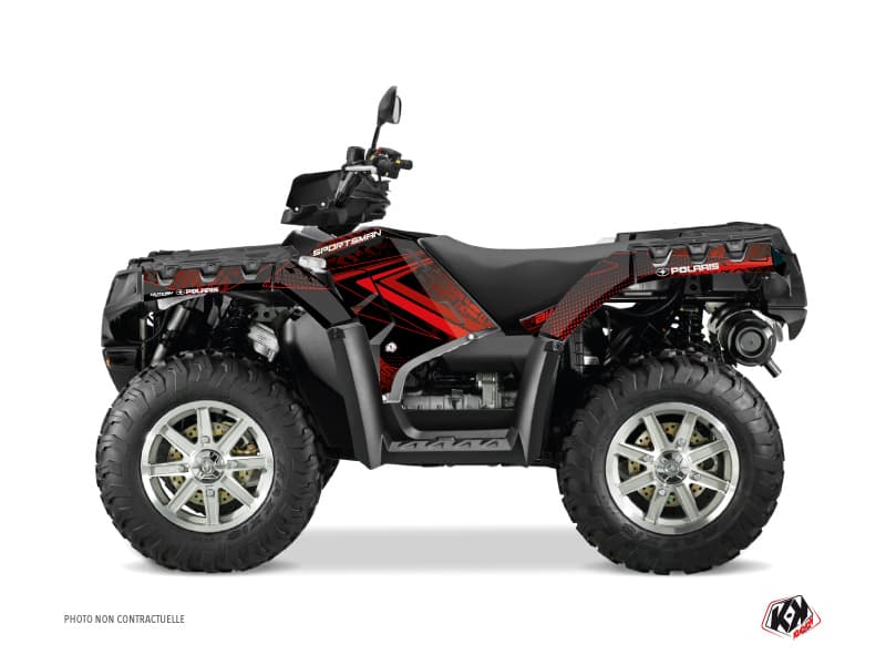 Kit graphique Quad Rock Polaris 550 Sportsman Forest Noir Rouge