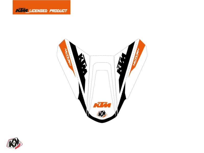 kit graphique capot de selle moto arkade ktm orange blanc