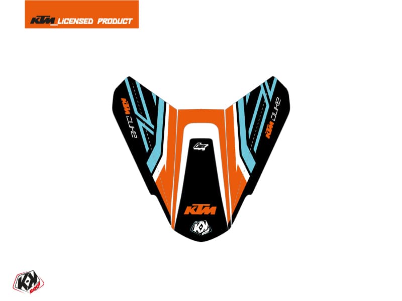kit graphique capot de selle moto crux ktm orange bleu