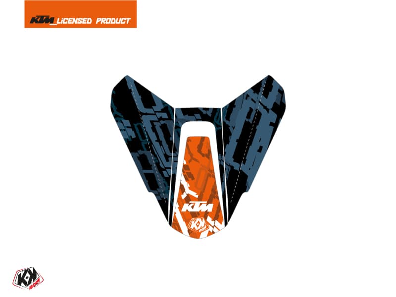 kit graphique capot de selle moto krav ktm orange bleu