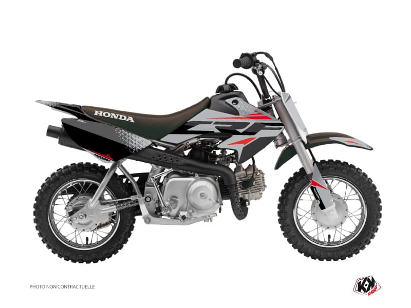 kit graphique motocross honda crf 50 nasting gris-rouge