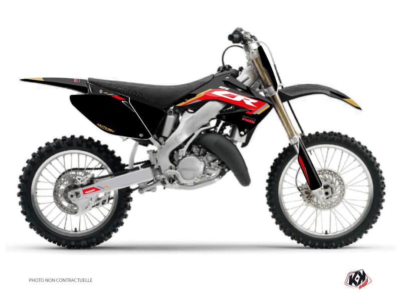 kit graphique motocross honda cr 125 works noir