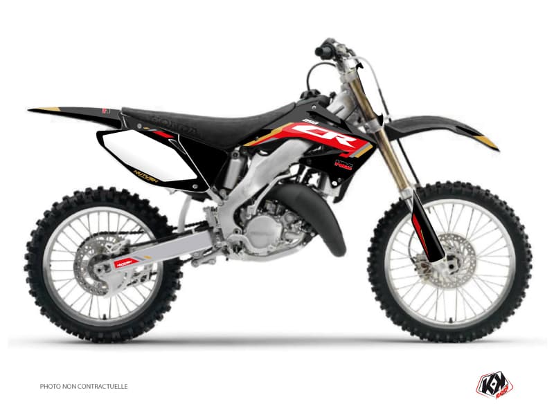 kit graphique motocross honda cr 250 works noir