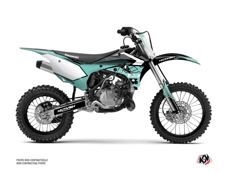 kit graphique motocross kawasaki kx 85 claw turquoise