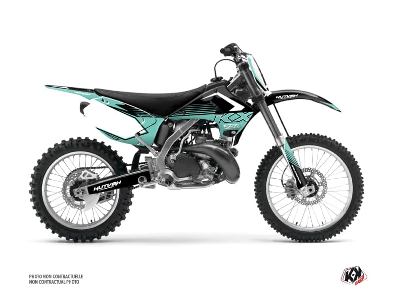 kit graphique motocross kawasaki kx 250 claw turquoise