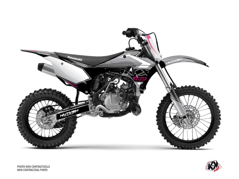 kit graphique motocross kawasaki kx 100 claw gris
