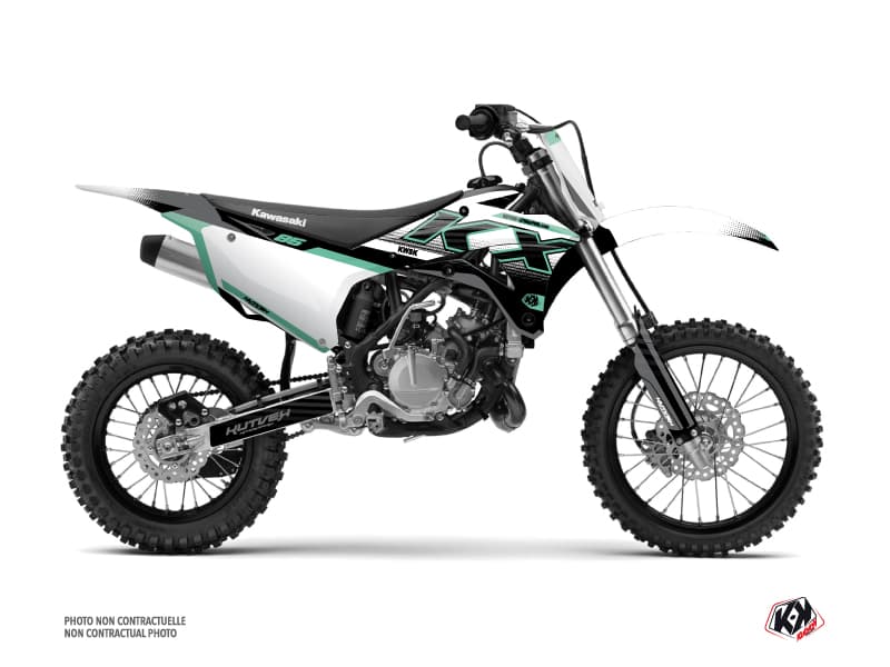 kit graphique motocross kawasaki kx 85 live turquoise