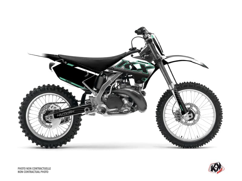 kit graphique motocross kawasaki kx 125 live turquoise