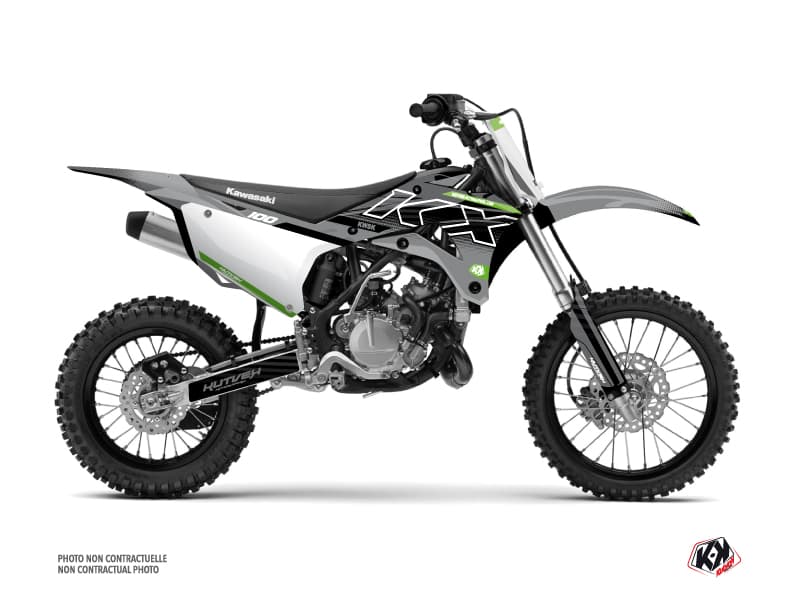 Kit graphique Moto Cross Live Kawasaki 100 KX Gris