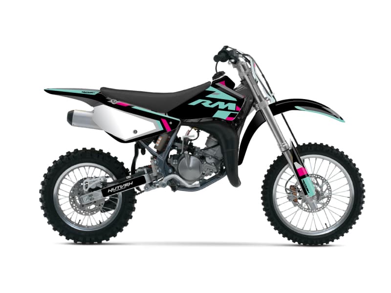 kit graphique motocross suzuki rm 85 label turquoise