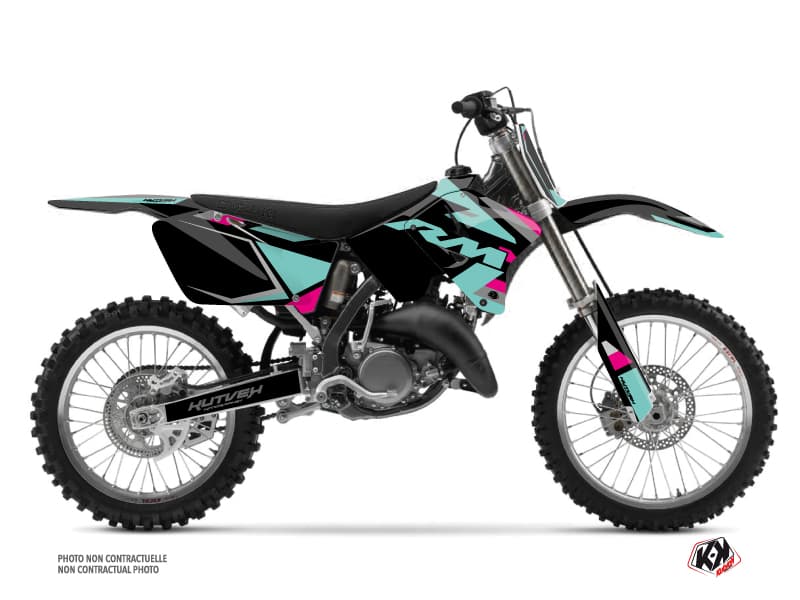 Suzuki 125 RM Label Dirt Bike Graphic Kit Turquoise