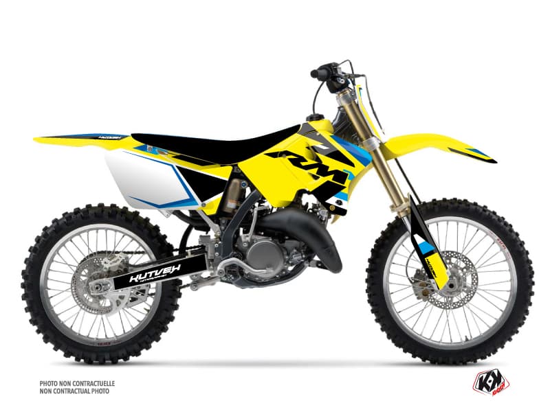 kit graphique motocross suzuki rm 250 label bleu
