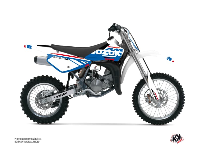 kit graphique motocross suzuki rm 85 grade blanc