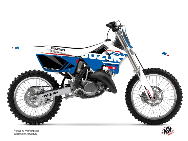 dirt bike suzuki rm 125 grade white graphic kit