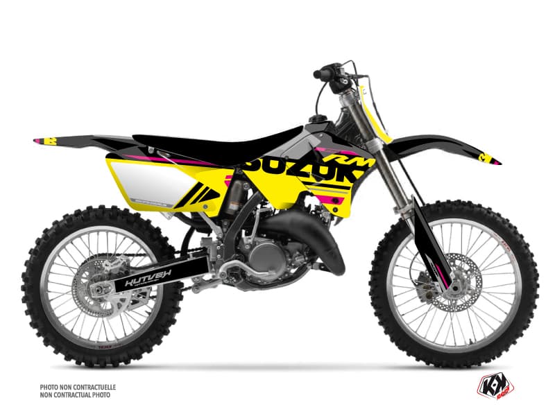 kit graphique motocross suzuki rm 250 grade rose