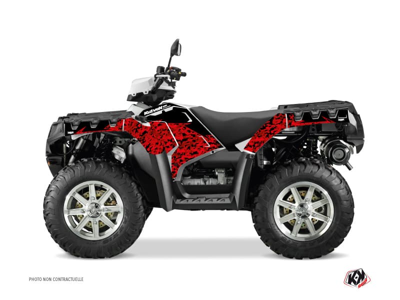 kit graphique quad polaris sportsman 550 forest predator rouge-noir