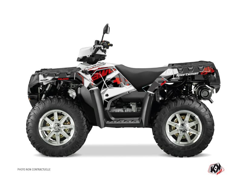 kit graphique quad polaris sportsman 550 forest visor rouge