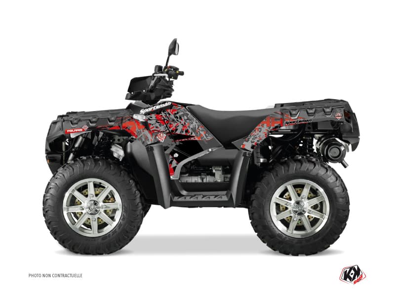 kit graphique quad polaris sportsman 550 forest 60th anniversary v2 polaris noir-rouge