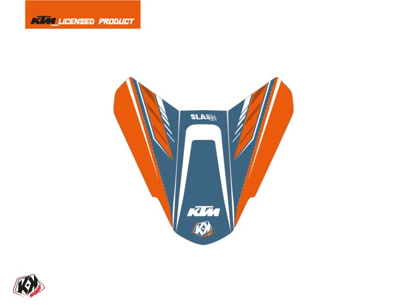 kit graphique capot de selle moto slash ktm orange bleu