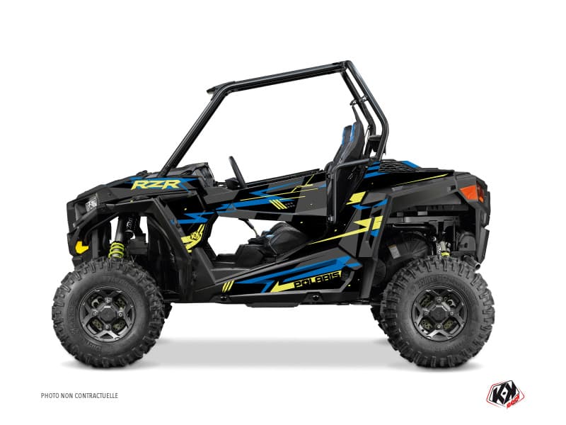 kit graphique ssv polaris rzr 900 abstract bleu-jaune
