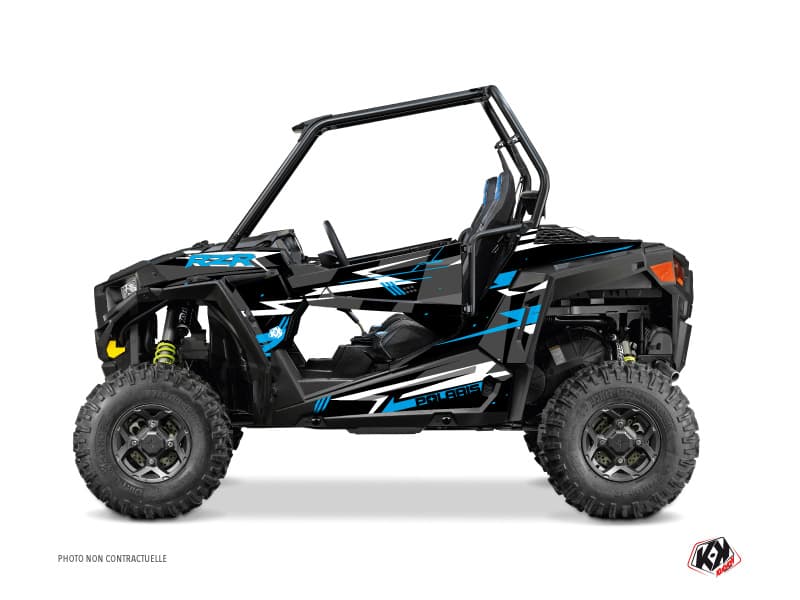 kit graphique ssv polaris rzr 900 abstract noir-bleu