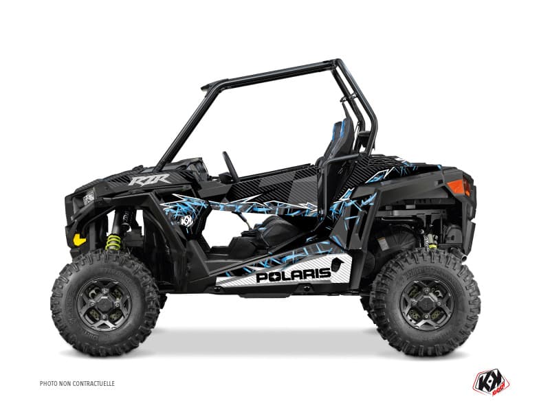 kit graphique ssv polaris rzr s 900 action noir-bleu