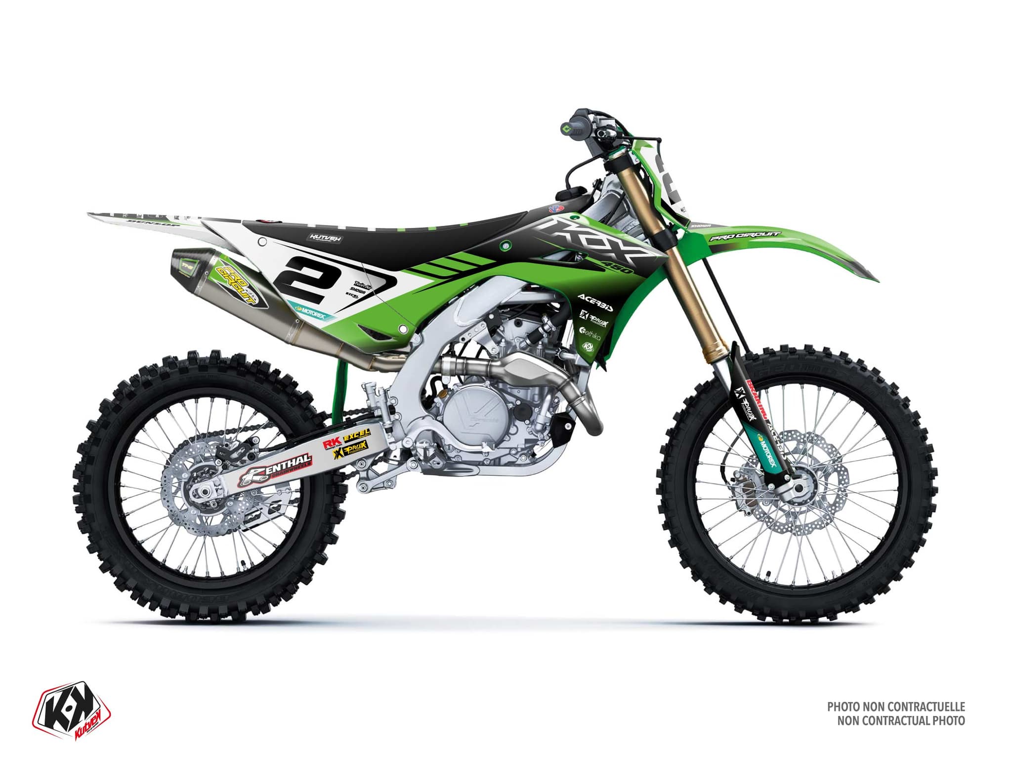 Graphic Kit Dirt Bike Kawasaki KX 450 F Adder Green