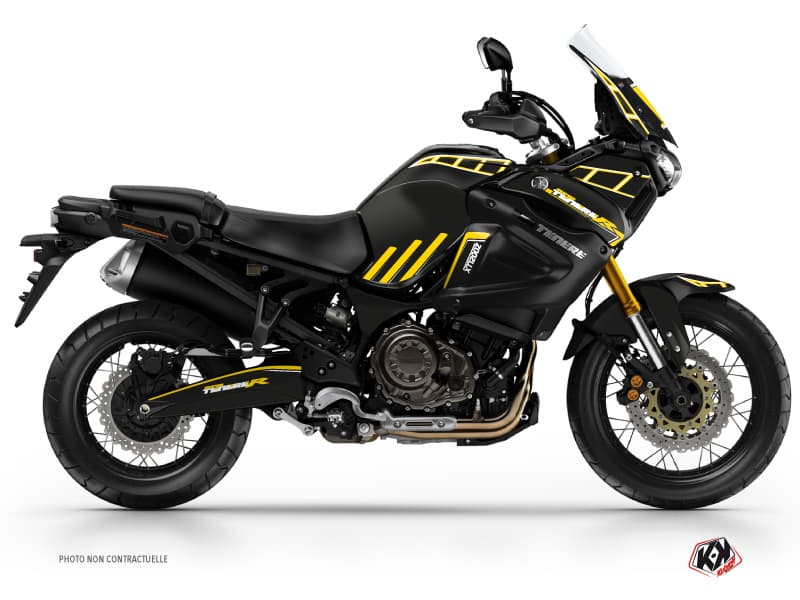 kit graphique moto yamaha xtz 1200 super tenere adventure noir-jaune