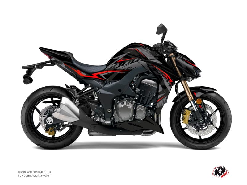 Kit graphique Moto Airline Kawasaki Z 1000 Noir Rouge