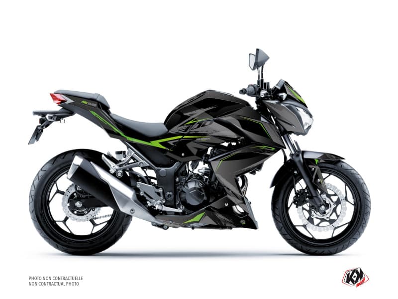 kit graphique moto kawasaki z 300 airline noir-vert | Kawasaki | Kutvek