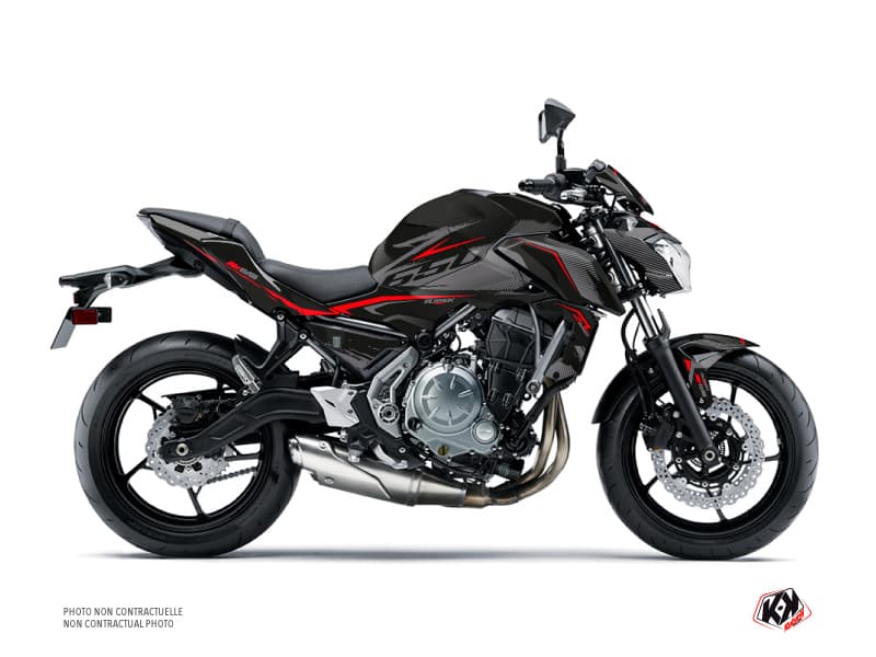 kit graphique moto kawasaki z 650 airline noir-rouge