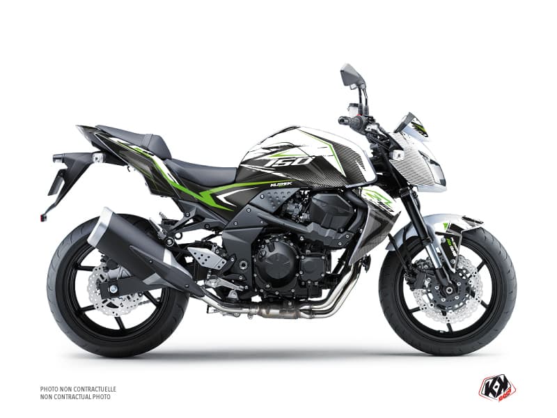 kit graphique moto kawasaki z 750 airline blanc-vert