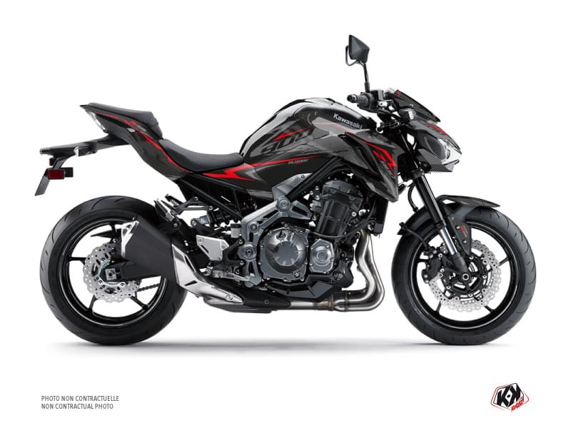 Kit graphique Moto Airline Kawasaki Z 900 Noir Rouge