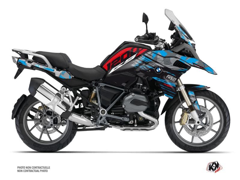 Kit graphique Moto Akte BMW R 1200 GS Bleu Rouge