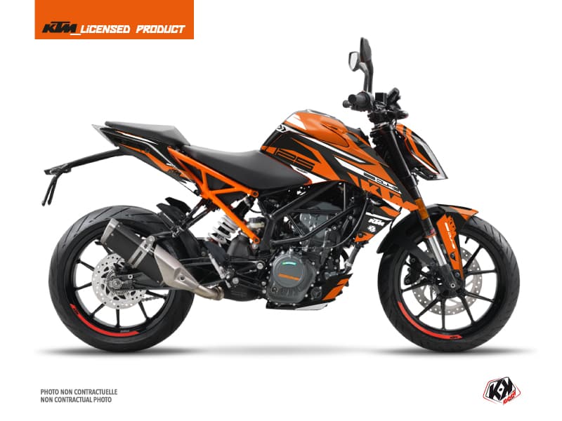 kit graphique moto ktm duke 390 arkade noir-orange