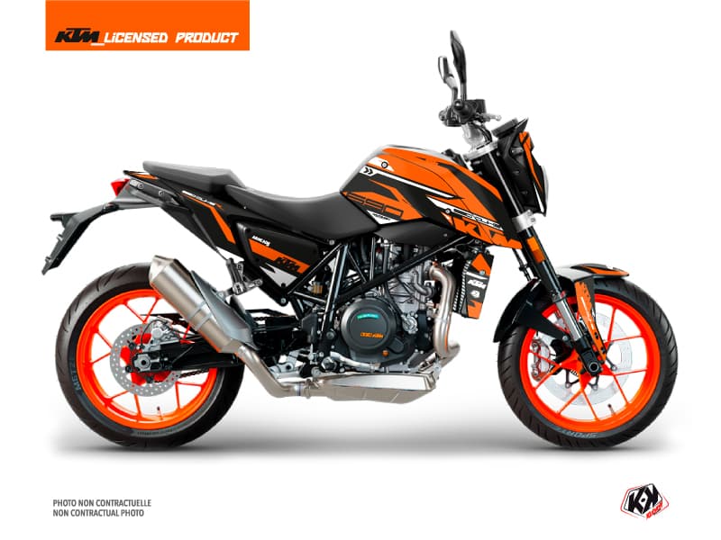 kit graphique moto ktm duke 690 r arkade noir-orange
